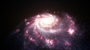 Illustration of a starburst galaxy.