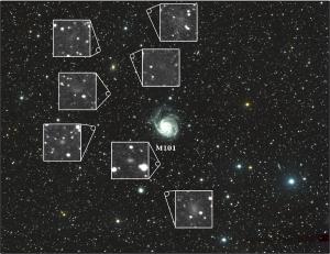 Dwarf galaxies seen near the Pinwheel Galaxy.