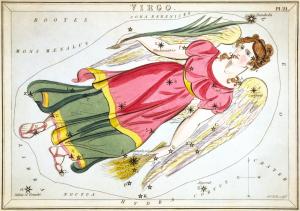 Plate 21 showing the Virgo constellation, in *Urania's Mirror* (1825).