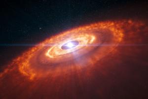 Artist depiction of a protoplanetary disk in which planets are forming.