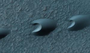 Ghost dunes on the surface of Mars.