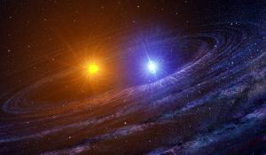 Artist view of a binary star system.
