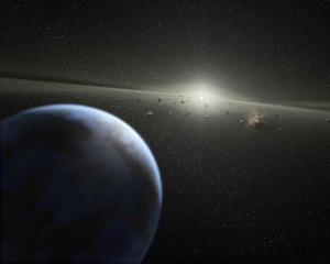 Illustration of a distant world orbiting the Sun.