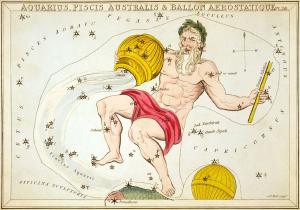 Aquarius, Piscis Australis & Ballon Aerostatique, plate 26 in Urania's Mirror.