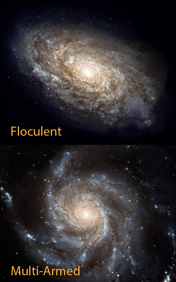 Flocculent and multi-armed galaxies.