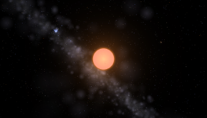 Artist rendering of a red giant star.