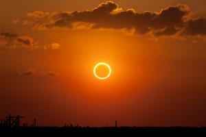 The ring of fire seen during an annular eclipse.