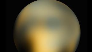 Pluto as seen from the Hubble telescope.