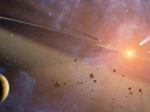 Illustration of a young exoplanet.