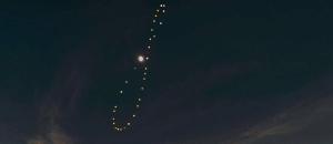 An analemma seen with an eclipse.