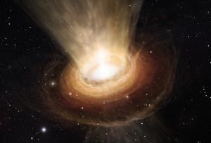 Artist's impression of the surroundings of the supermassive black hole in NGC 3783.