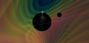 Simulation of a black hole merger.