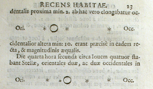 The Medician stars in the Sidereus Nuncius (the 'starry messenger'), 1610.