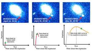 Evidence of an early helium flash before a supernova is triggered.