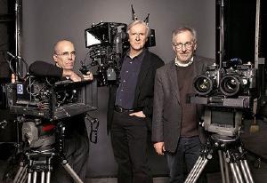 Some directors showing off their 3D cameras.