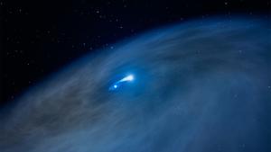 Star and smaller companion create a vast gas disk.