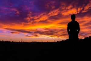 Watching a sunset.