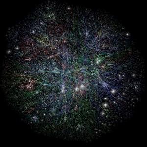 A network map of the internet.