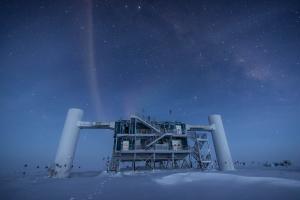 The IceCube Neutrino Observatory in Antarctica.