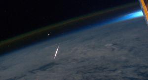 A shooting star as seen from space.