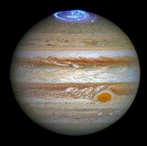 Jovian aurora as seen by the Hubble Space Telescope.