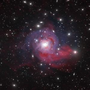 A wide multi-wavelength composite view of NGC 1275.