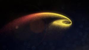 Simulation of a star ripped apart in a tidal disruption event.
