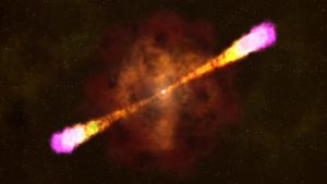 Artist rendering of a gamma ray burst.