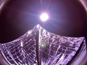 Lightsail 1 with its sail deployed.