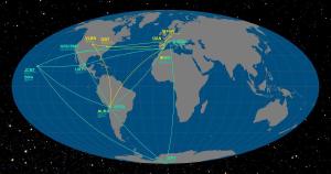 Participating observatories of the Event Horizon Telescope (EHT) and the Global mm-VLBI Array (GMVA).