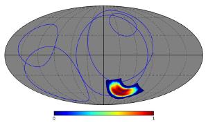 Galactic radio loops, with BICEP2 region indicated.