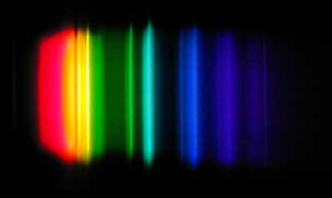 Emission spectrum of a high pressure sodium lamp.
