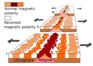 Magnetic stripes on the ocean floor.