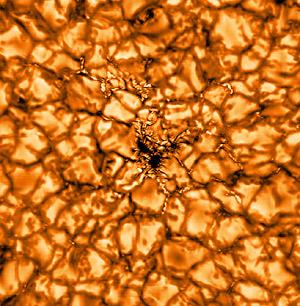 Granules and magnetic activity on the Sun.
