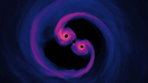 A simulation of merging stellar mass black holes.