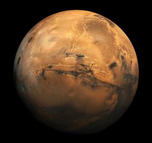 A close view of Mars.
