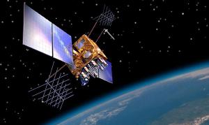 Artist's impression of a GPS-IIRM satellite in orbit.