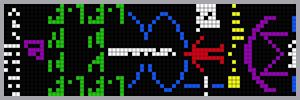 A color-coded version of the Arecibo message.