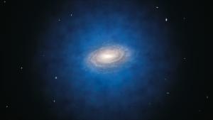 Artist’s impression of the expected dark matter distribution around the Milky Way.