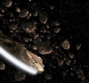 How the asteroid belt is often portrayed.