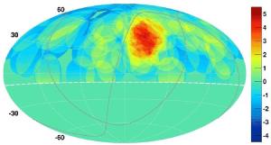 Significance map of cosmic gamma rays.