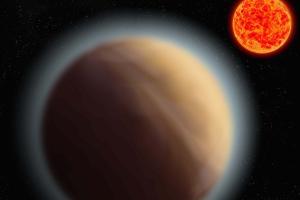 Researchers have detected an atmosphere around a near-Earth-size planet, GJ 1132b, illustrated here.
