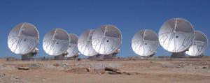 Antenna dishes at ALMA.