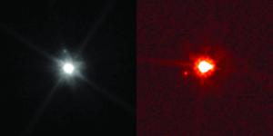 Telescopic images of Makemake (left) and Eris (right).