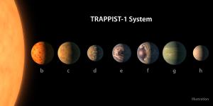 A size comparison of the planets of the TRAPPIST-1 system.