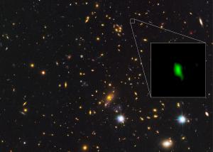 Image of a distant galaxy showing its distribution of oxygen.