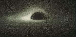 In 1979 Luminet made the first simulation of how a black hole would warp light around itself.