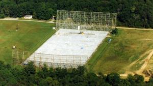 An aerial view of the Big Ear telescope.