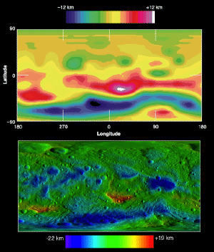 A map of Vesta.