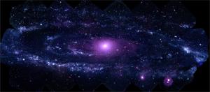 An ultraviolet portrait of the Andromeda Galaxy.